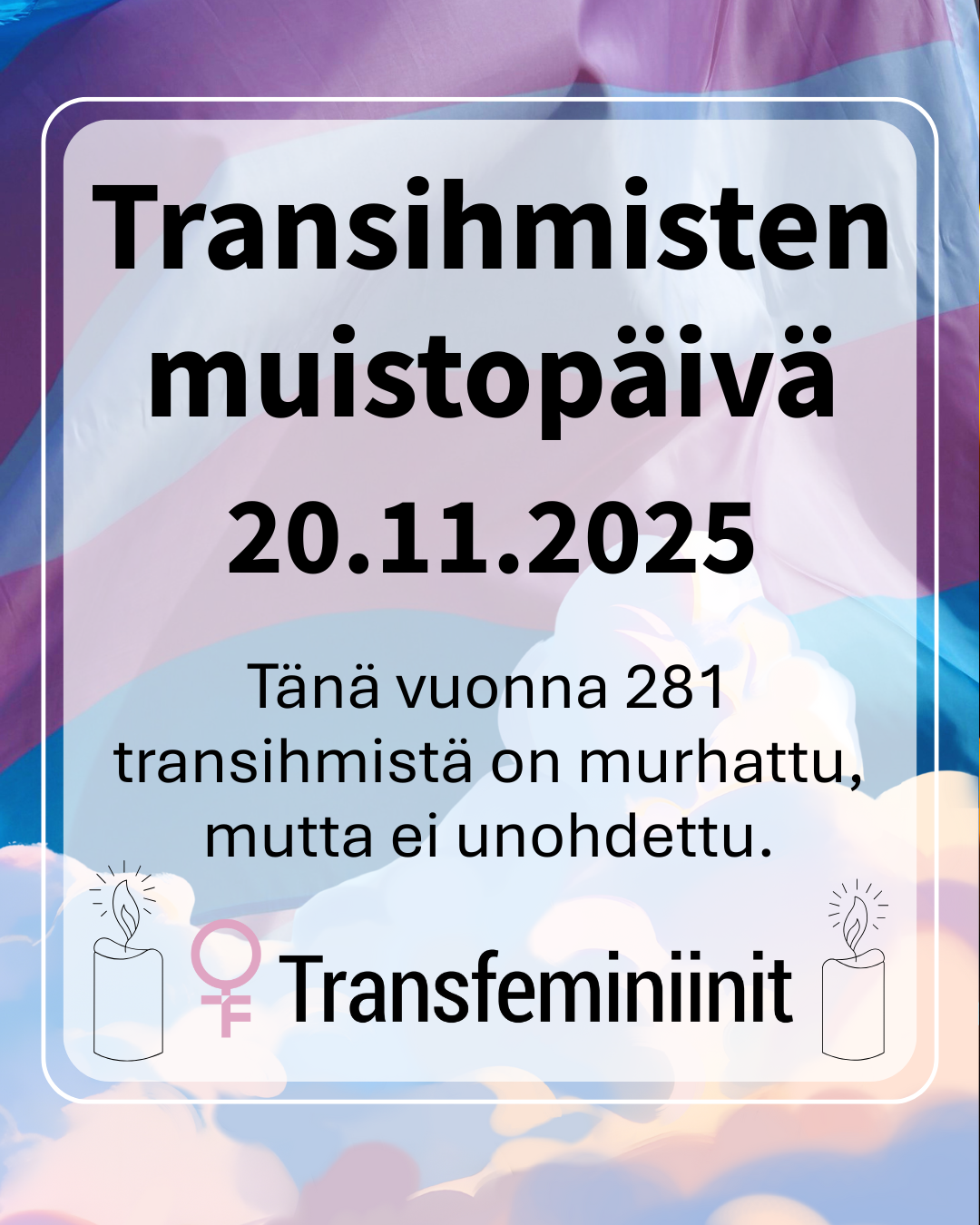 Transihmisten muistopäivä 20.11.2025